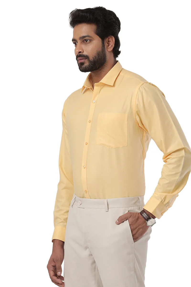 Super Soft -Light Yellow Formal Shirts for Men | Ariser