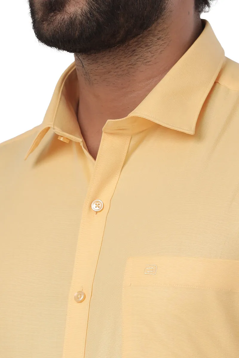 Super Soft -Light Yellow Formal Shirts for Men | Ariser