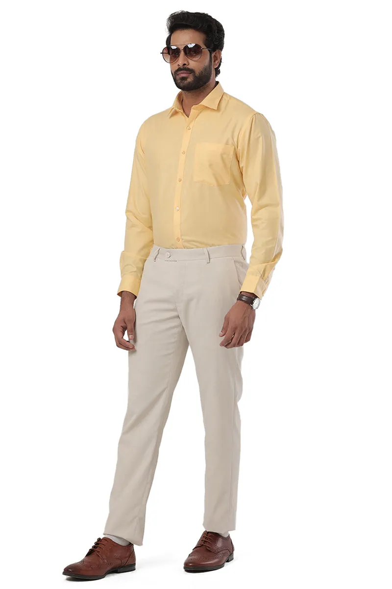 Super Soft -Light Yellow Formal Shirts for Men | Ariser