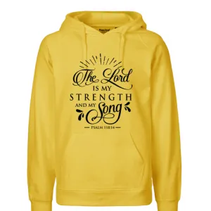 The Lord is my strength, Christian Bible Verse Affirmation Pullover Hoodie