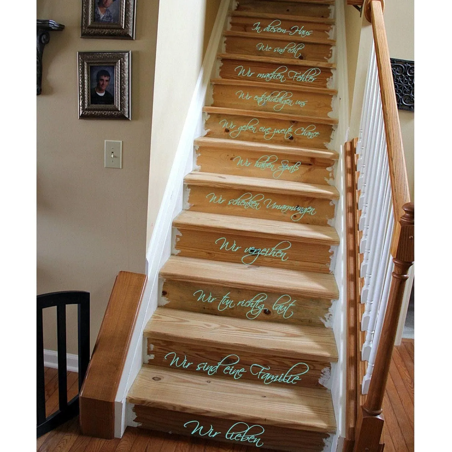 Timeless Family Quote Stair Vinyl Decal - Elegant Wall Decoration Accessory