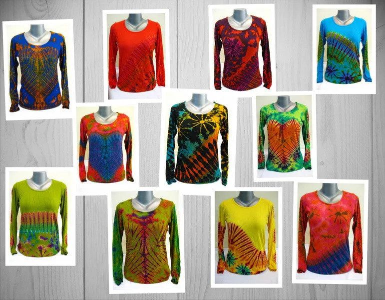 Wholesale Set of 10 Thai Hand Made Super Soft Tie Dye Shirts