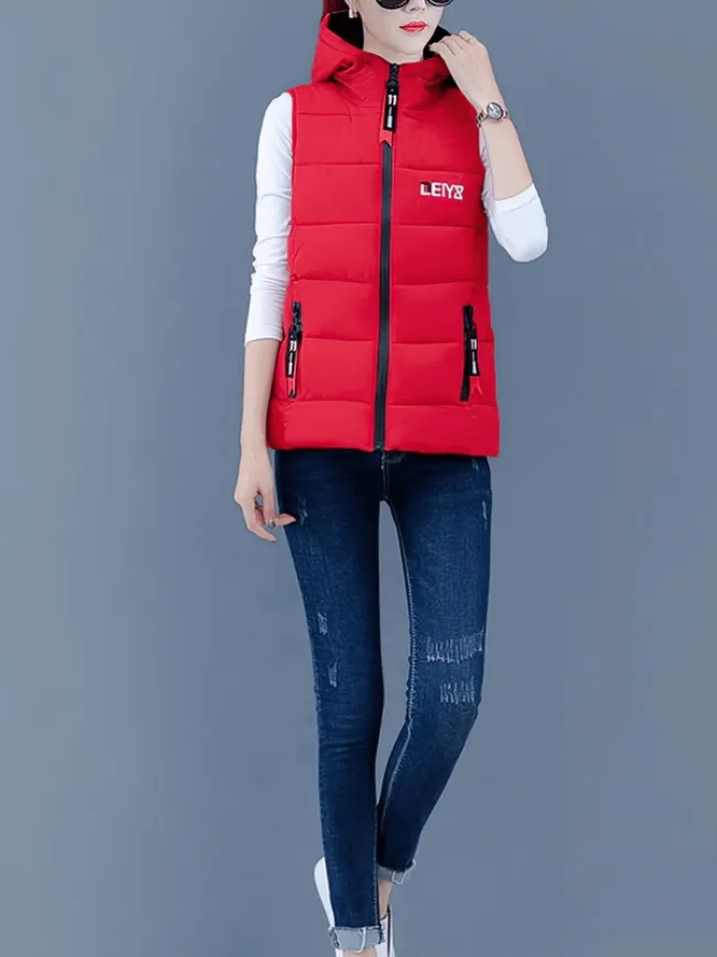 Women's Down Vest with Zipper Pockets - SF0132