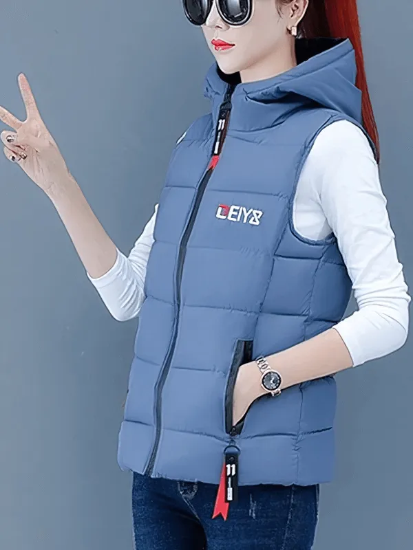 Women's Down Vest with Zipper Pockets - SF0132