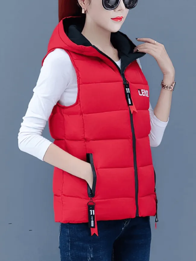 Women's Down Vest with Zipper Pockets - SF0132