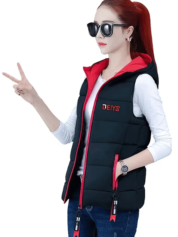 Women's Down Vest with Zipper Pockets - SF0132