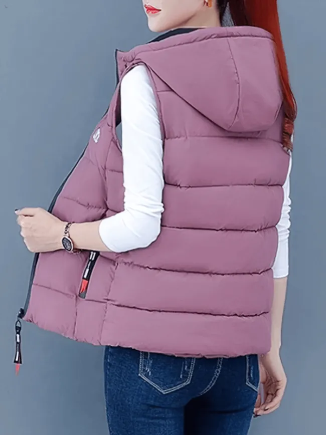 Women's Down Vest with Zipper Pockets - SF0132