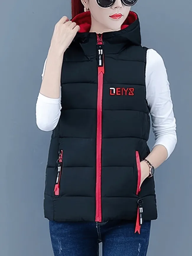 Women's Down Vest with Zipper Pockets - SF0132