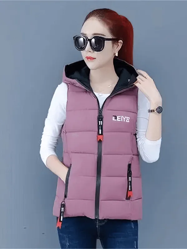 Women's Down Vest with Zipper Pockets - SF0132