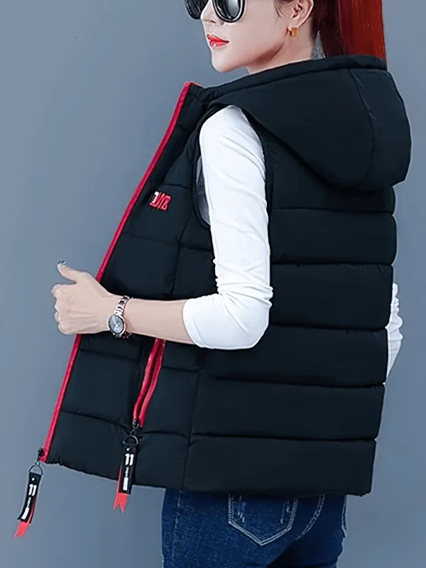 Women's Down Vest with Zipper Pockets - SF0132