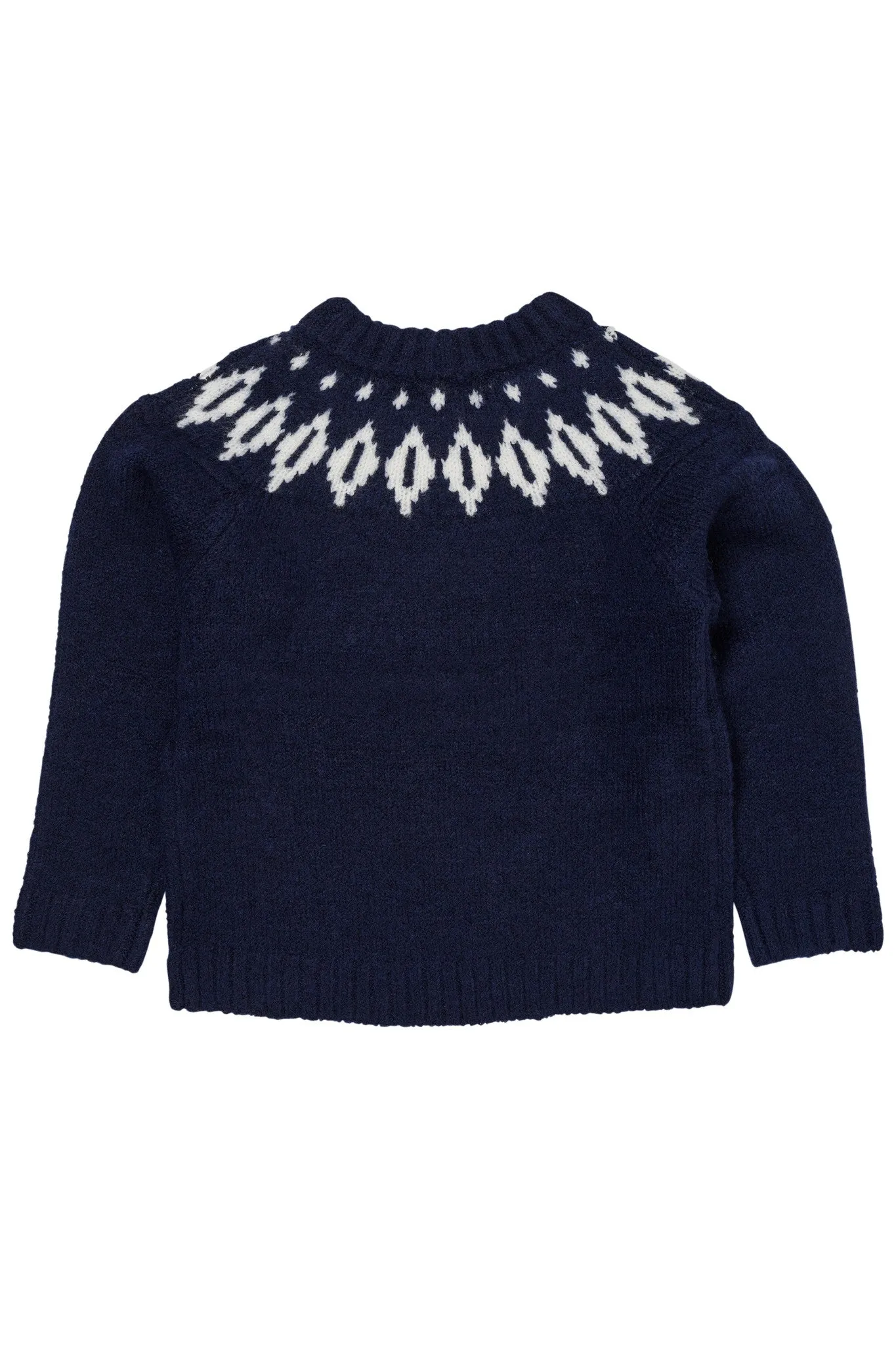 WOOL ICELAND BLOUSE - NAVY/CREAM COMBI