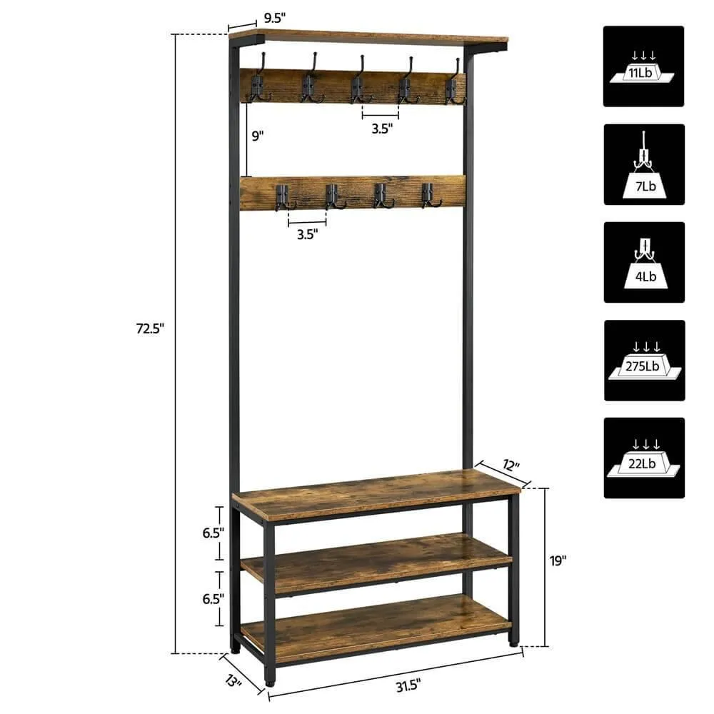 Yaheetech Hall Tree with Bench and Shoe Storage