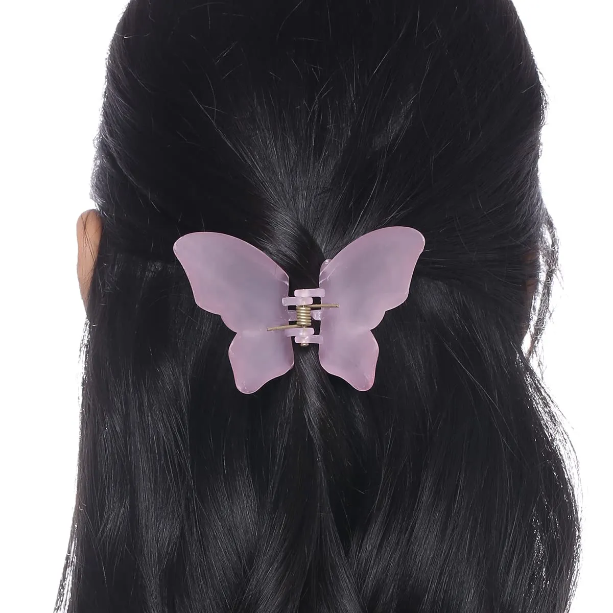 Yellow Chimes Claw Clips for Women Hair Clutches for Women Hair Accessories For Women Set of 2 Pcs Claw Clip Pink White Butterfly Clips Big Clutchers for Hair Clutcher for women and Girls Gift for Women & Girls