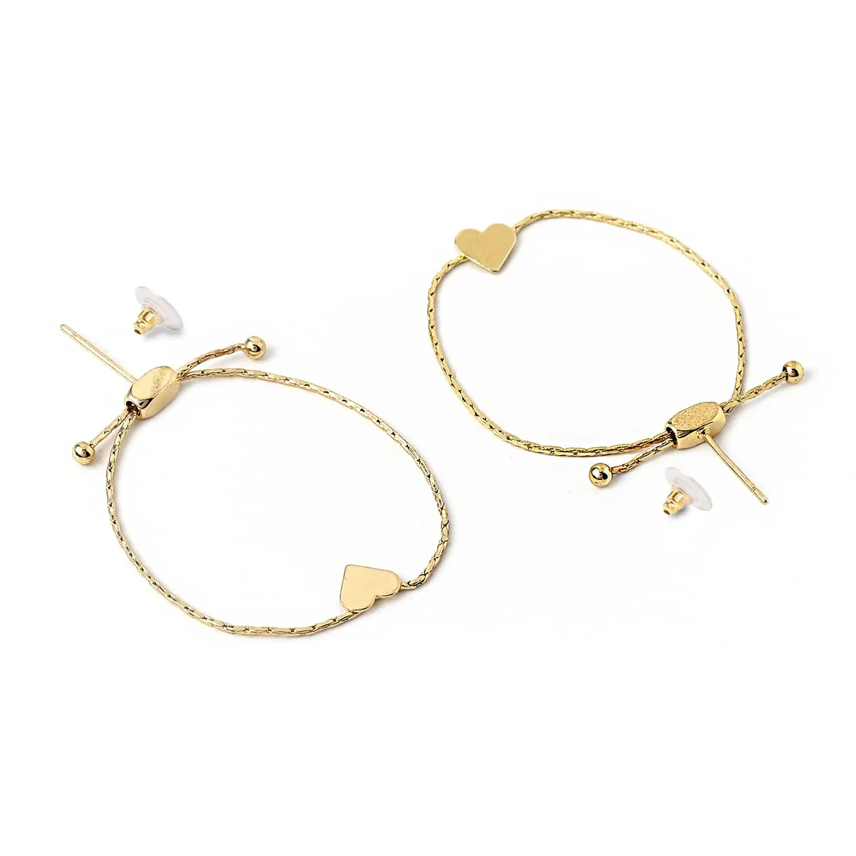 Yellow Chimes Earrings For Women Gold Plated Open Circle Hoop With Heart Knot Chain Drop Earrings For Women and Girls