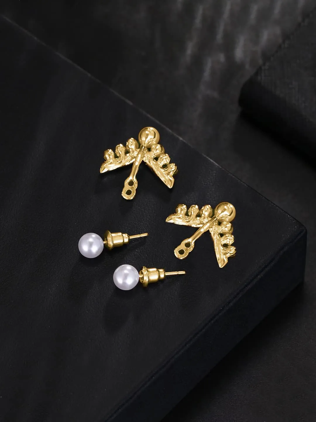 Yellow Chimes Earrings For Women Gold Tone Geometrical Shape Pearl Studded Drop Earrings For Women and Girls