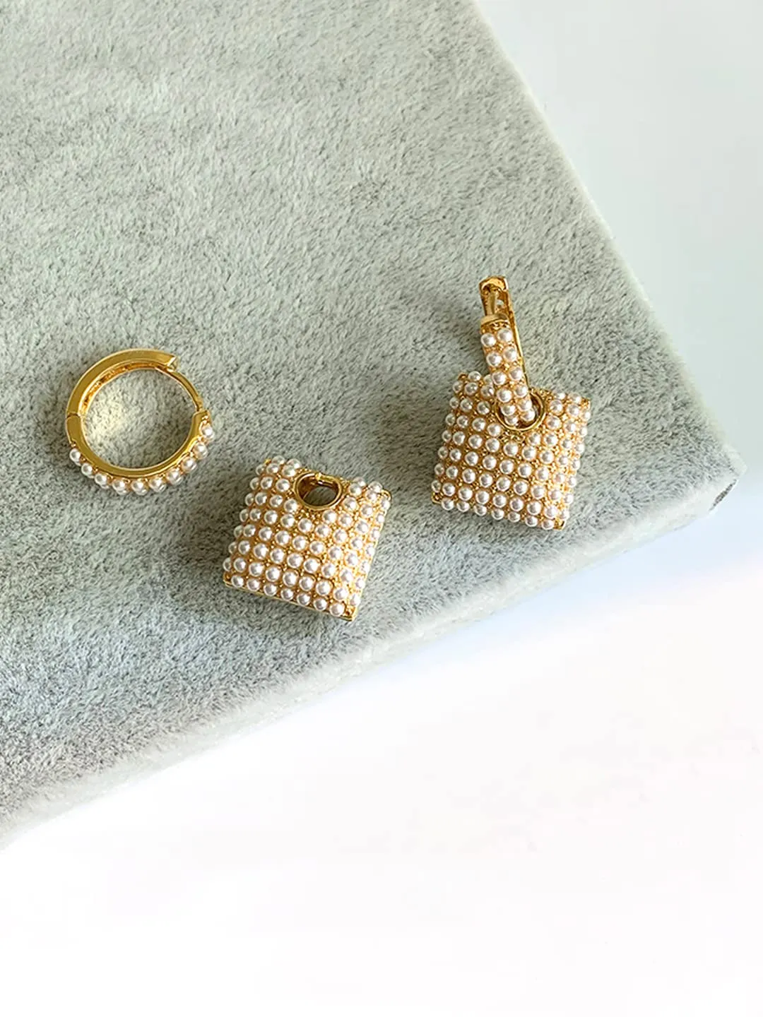 Yellow Chimes Earrings For Women Gold Tone Rectangular Shape Pearl Beaded Drop Earrings For Women and Girls