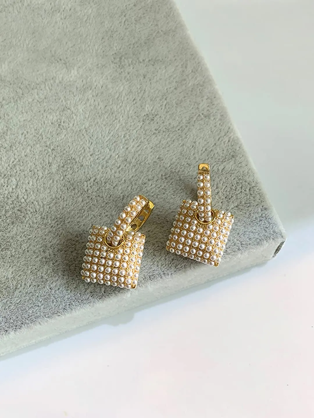 Yellow Chimes Earrings For Women Gold Tone Rectangular Shape Pearl Beaded Drop Earrings For Women and Girls